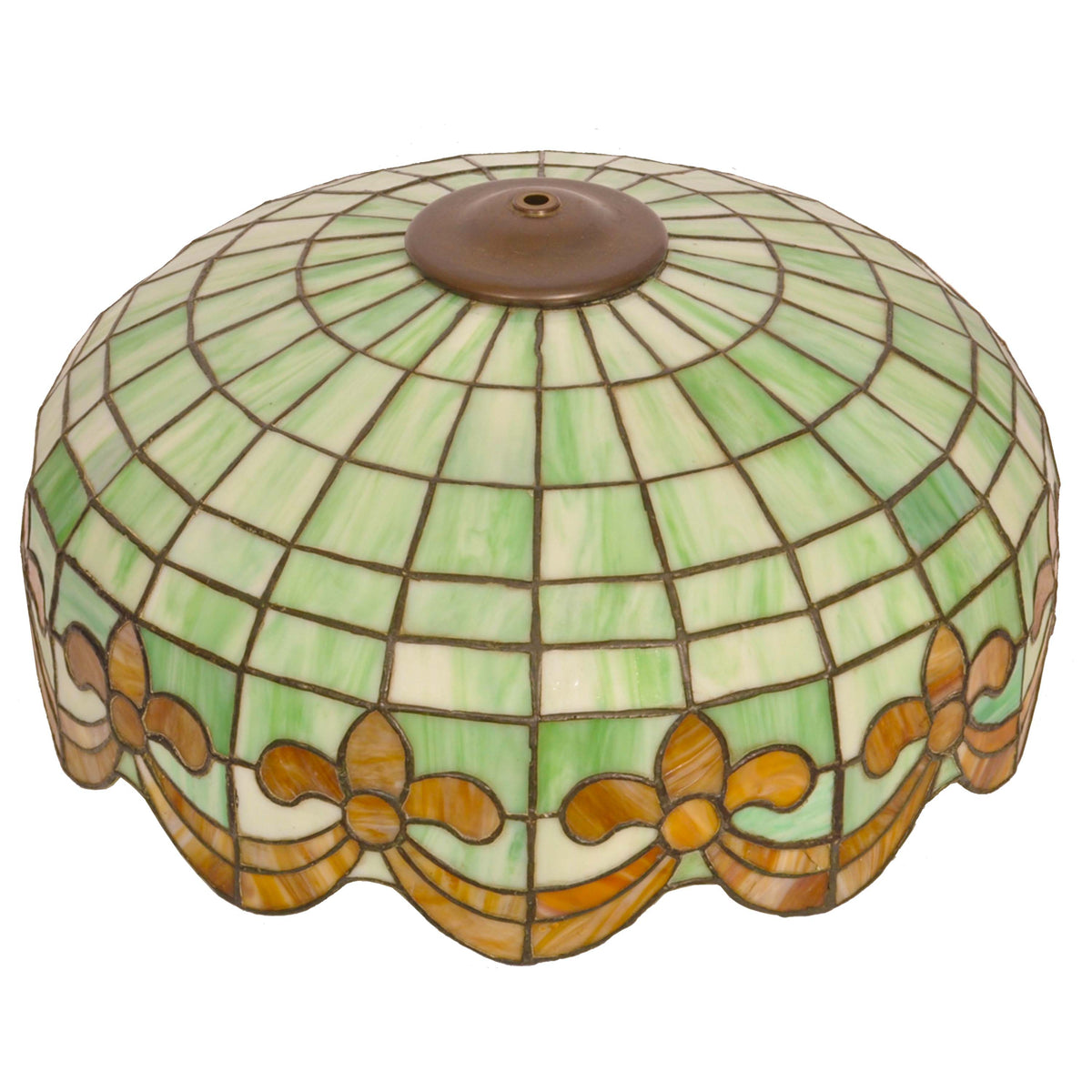 Antique American Art Nouveau Bronze & Leaded Glass Table Lamp by Wilkinson, circa 1910