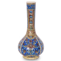 Pair 19th Century Antique Islamic Ottoman Iznik Kutahya Bottle Vases Turkey, Circa 1820