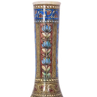 Pair 19th Century Antique Islamic Ottoman Iznik Kutahya Bottle Vases Turkey, Circa 1820