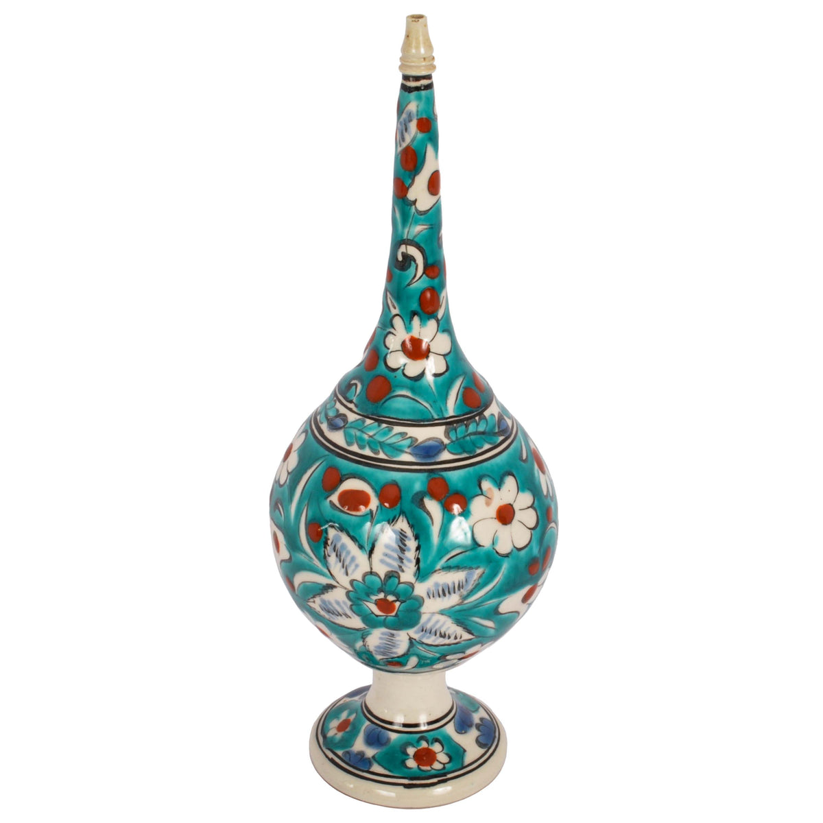 Antique 19th Century Ottoman Islamic Kutahya Pottery Rosewater Dropper Turkey, Circa 1900