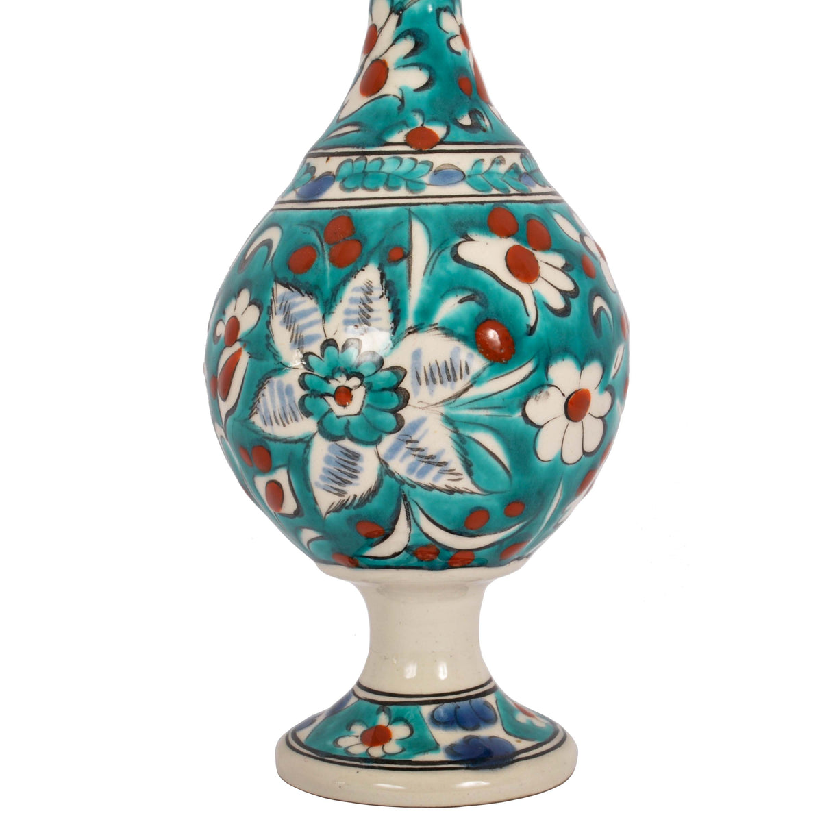 Antique 19th Century Ottoman Islamic Kutahya Pottery Rosewater Dropper Turkey, Circa 1900