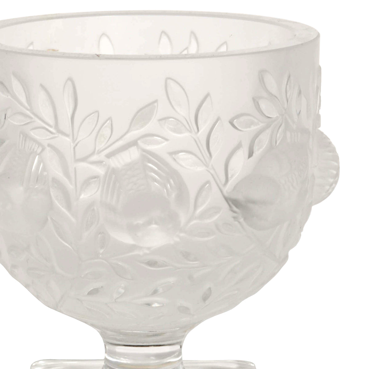 Vintage French Art Deco Style Lalique Elisabeth Crystal Glass Coupe Vase, Signed