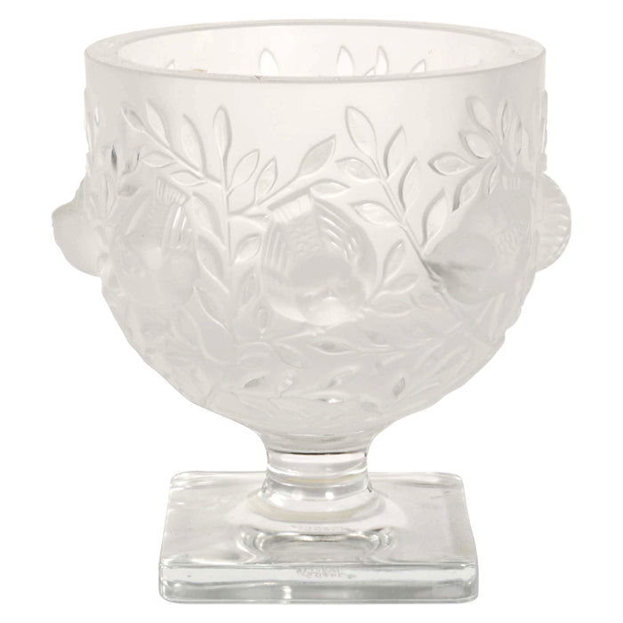 Vintage French Art Deco Style Lalique Elisabeth Crystal Glass Coupe Vase, Signed