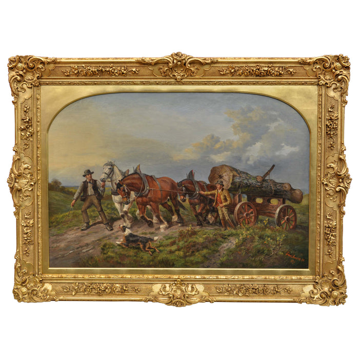 Monumental Antique Painting Scottish Highland Landscape Richard Ansdell 1871
