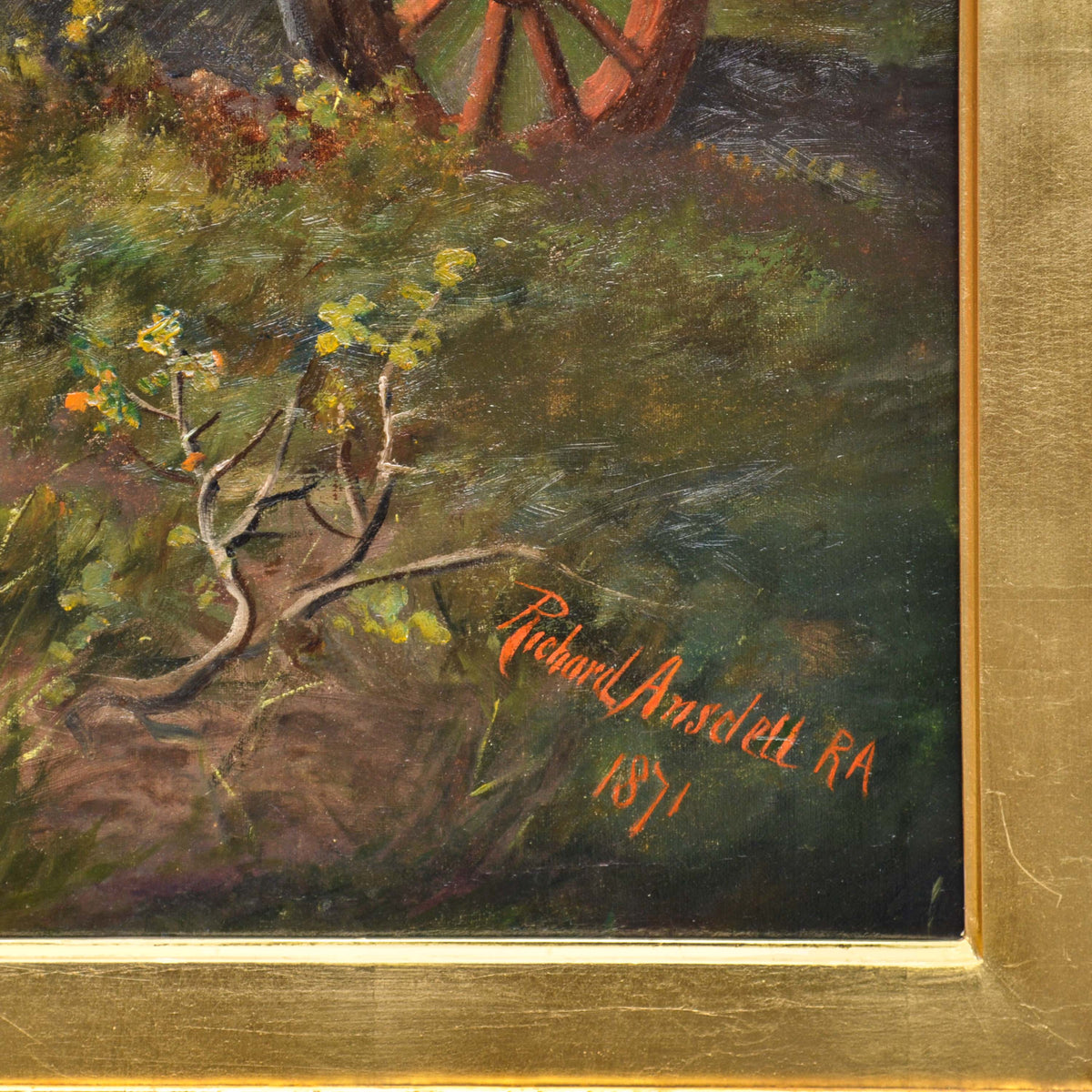 Monumental Antique Painting Scottish Highland Landscape Richard Ansdell 1871