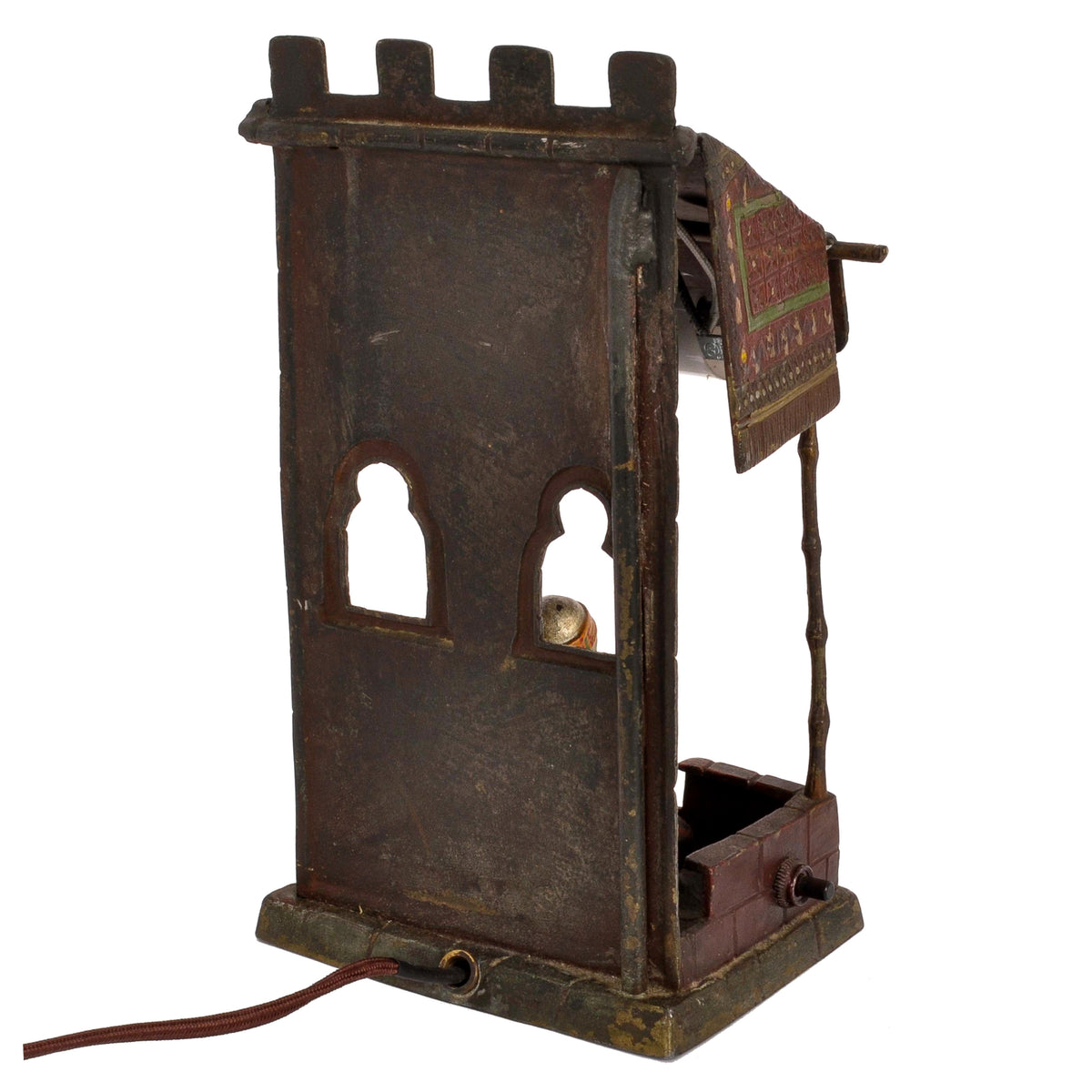 Antique Cold Painted Vienna Bronze Lamp Franz Bergman Orientalist Arab, Circa 1920