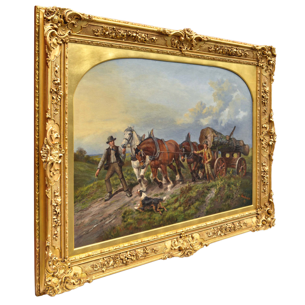 Monumental Antique Painting Scottish Highland Landscape Richard Ansdell 1871
