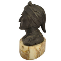Antique Italian Grand Tour Bronze Marble Bust Sculpture Dante Alighieri, Circa 1880