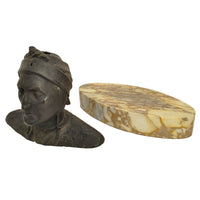 Antique Italian Grand Tour Bronze Marble Bust Sculpture Dante Alighieri, Circa 1880