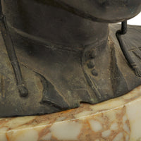 Antique Italian Grand Tour Bronze Marble Bust Sculpture Dante Alighieri, Circa 1880