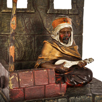 Antique Cold Painted Vienna Bronze Lamp Franz Bergman Orientalist Arab, Circa 1920