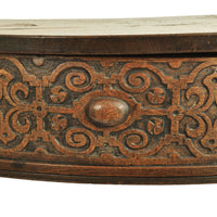 Antique 17th Century James I Jacobean Carved Oak Demi-lune Credence Table, circa 1620