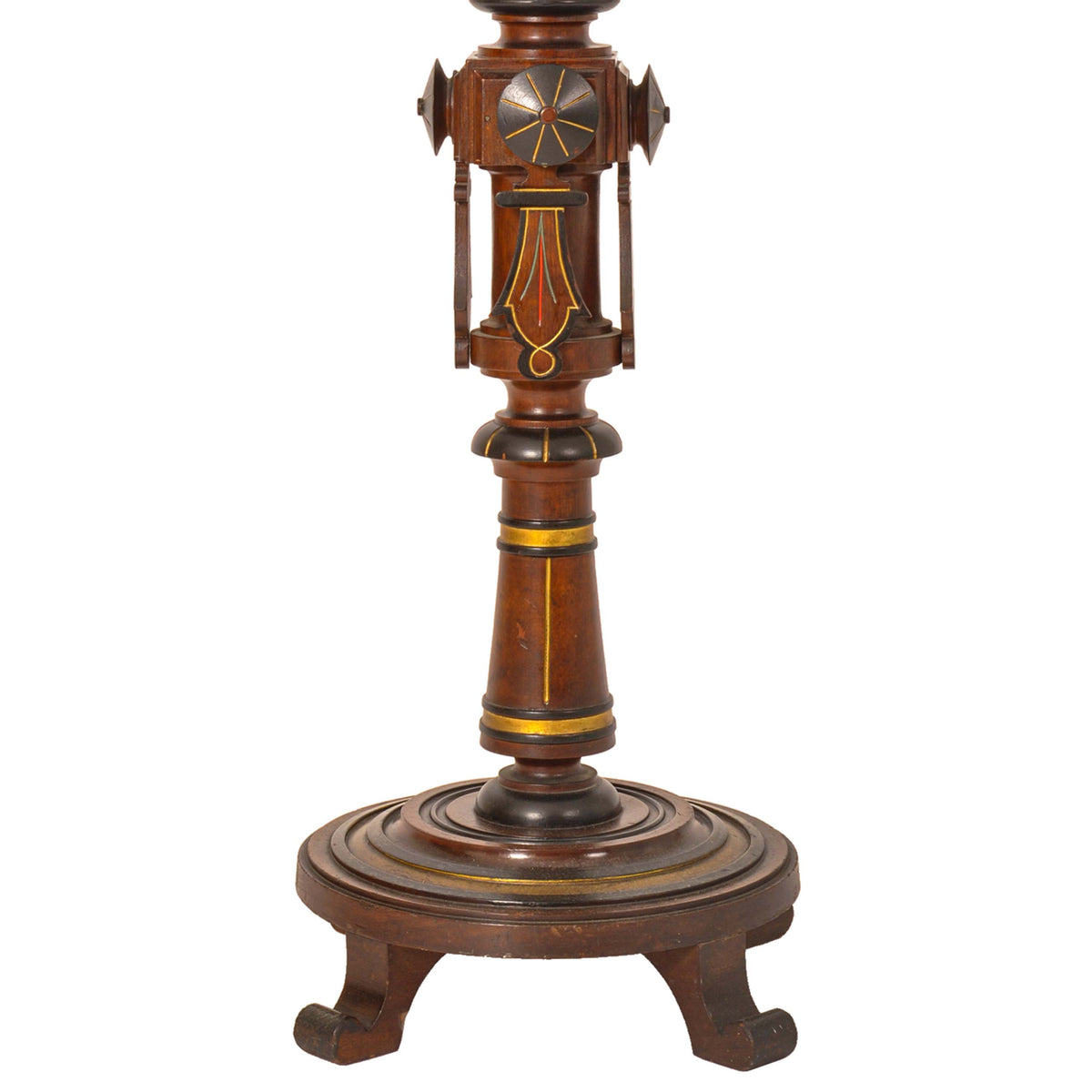 Antique American Aesthetic Movement Herter Bros Gilded Pedestal Plant Stand 1875