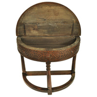Antique 17th Century James I Jacobean Carved Oak Demi-lune Credence Table, circa 1620