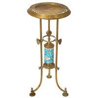Antique Bradley & Hubbard Brass Longwy Pottery Aesthetic Movement Plant Stand Circa 1875