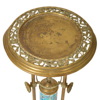 Antique Bradley & Hubbard Brass Longwy Pottery Aesthetic Movement Plant Stand Circa 1875