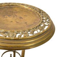 Antique Bradley & Hubbard Brass Longwy Pottery Aesthetic Movement Plant Stand Circa 1875