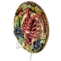 Antique Portuguese Pottery Palissy Style Majolica Lobster Wall Dish Plate, 1900