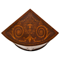 Antique Georgian Regency Marquetry Bow-fronted Neoclassical Corner Cabinet, circa 1800