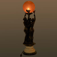 Antique French Bronze & Marble Statue / Sculpture / Table Lamp, The Three Graces, circa 1900