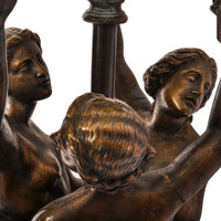 Antique French Bronze & Marble Statue / Sculpture / Table Lamp, The Three Graces, circa 1900