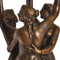 Antique French Bronze & Marble Statue / Sculpture / Table Lamp, The Three Graces, circa 1900