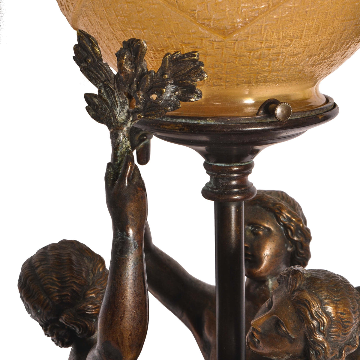 Antique French Bronze & Marble Statue / Sculpture / Table Lamp, The Three Graces, circa 1900