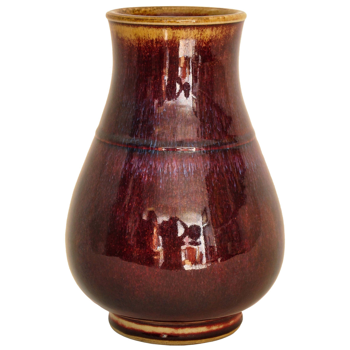Antique Chinese Qing Dynasty Flambe-Glazed Hu Porcelain Vase, Circa 1800