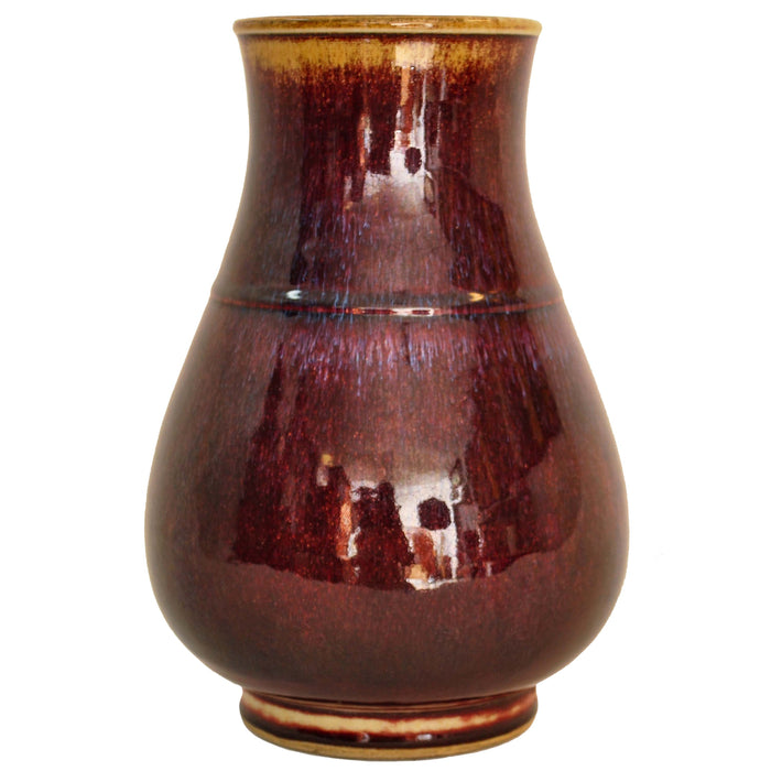 Antique Chinese Qing Dynasty Flambe-Glazed Hu Porcelain Vase, Circa 1800