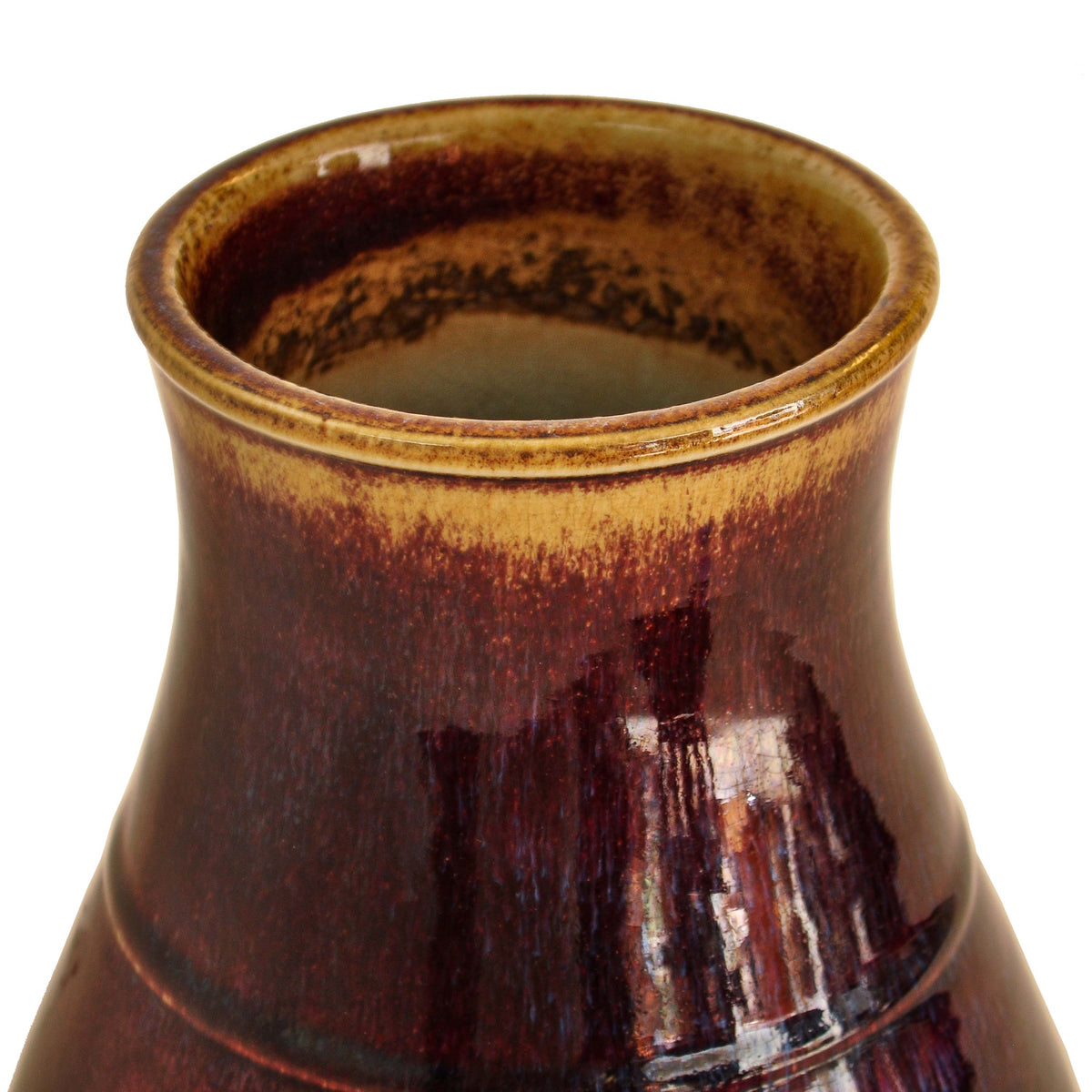Antique Chinese Qing Dynasty Flambe-Glazed Hu Porcelain Vase, Circa 1800