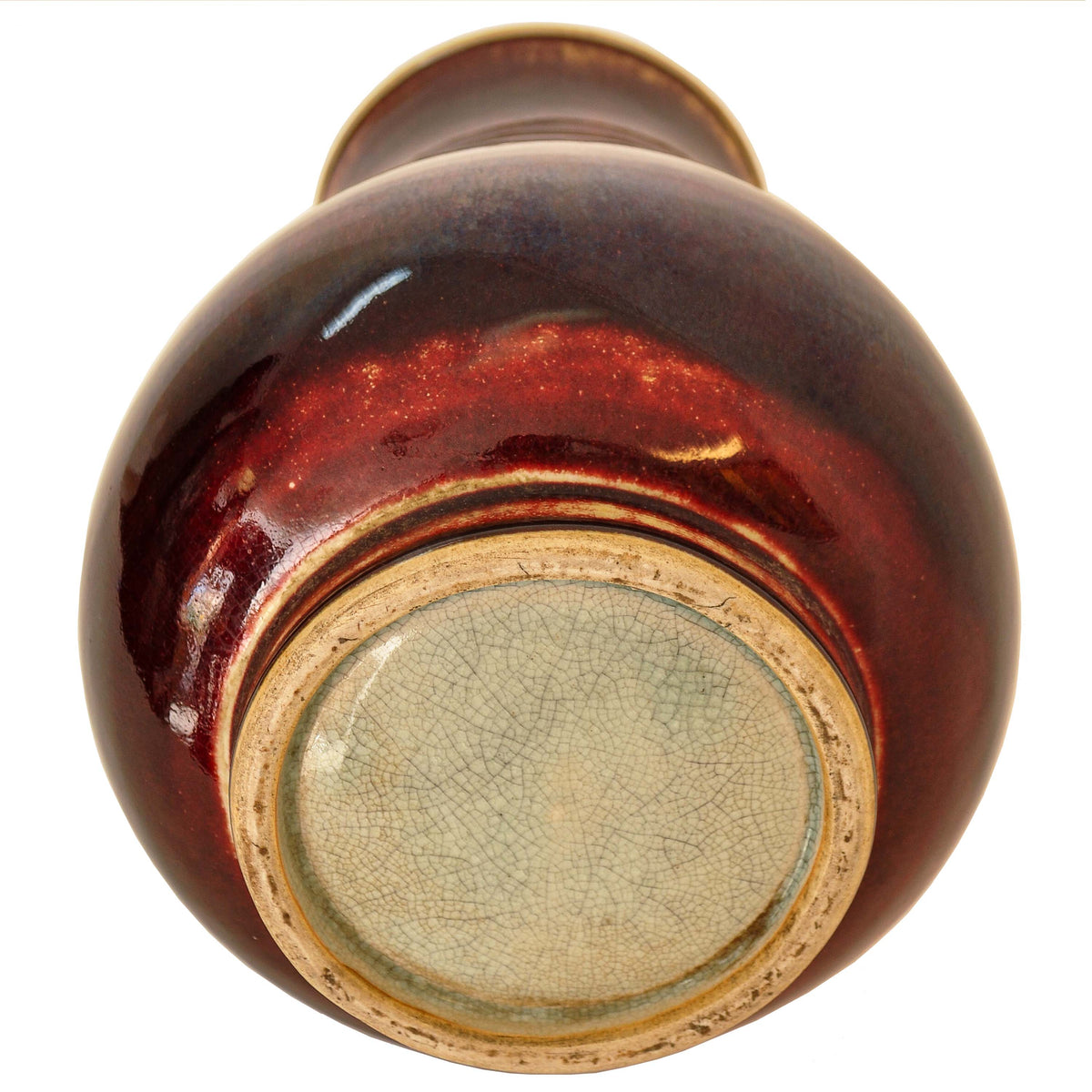 Antique Chinese Qing Dynasty Flambe-Glazed Hu Porcelain Vase, Circa 1800
