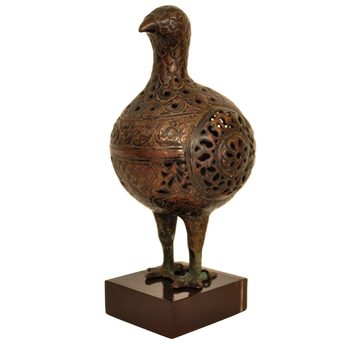 Ancient Persia 12th Century Islamic Bronze Seljuk Bird Pomander Statue Sculpture, Circa 1150