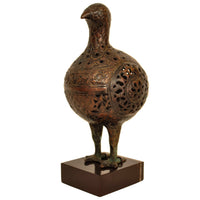 Ancient Persia 12th Century Islamic Bronze Seljuk Bird Pomander Statue Sculpture, Circa 1150