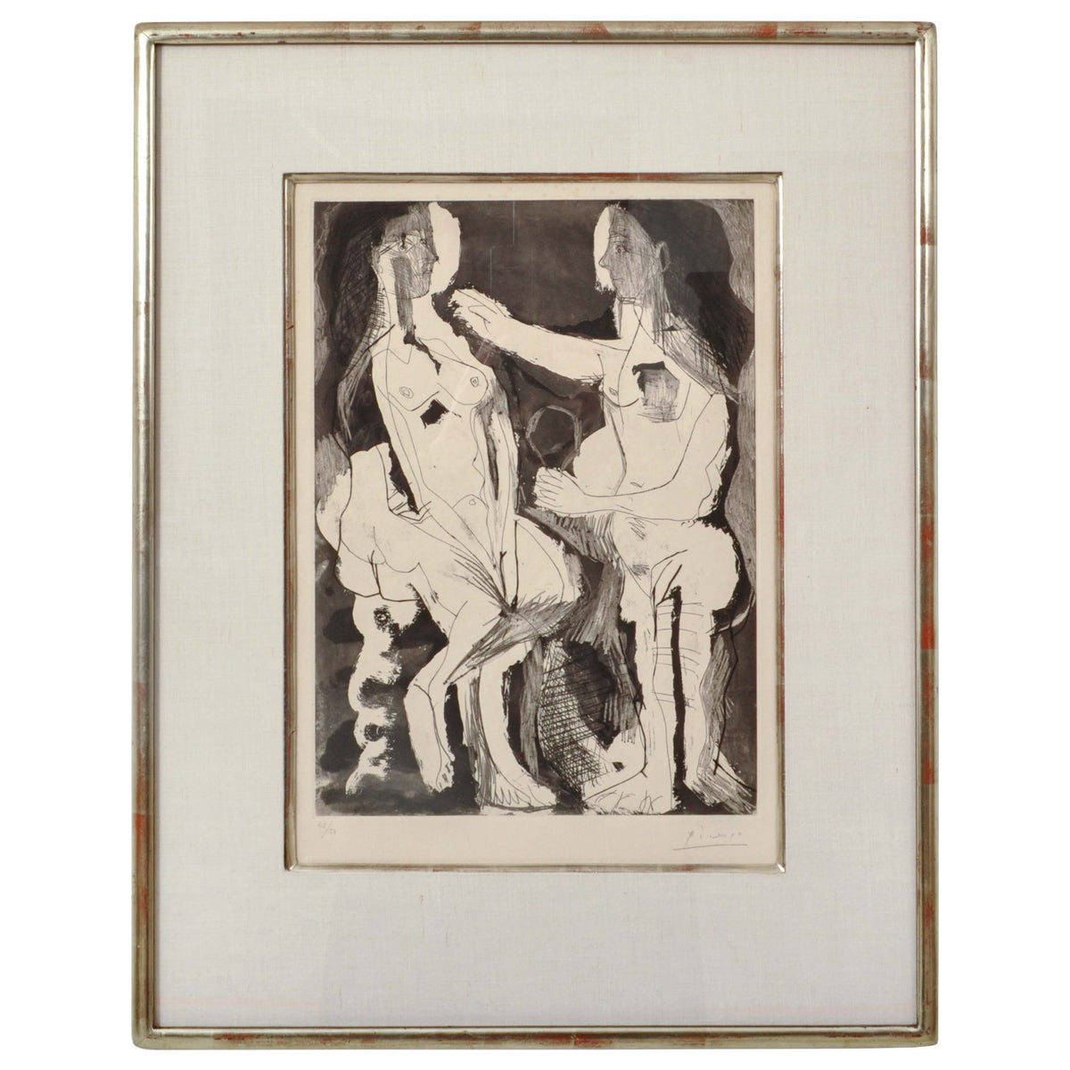 Pablo Picasso Aquatint Femmes nues au Miroir Sable Mouvant Signed Numbered 1965
