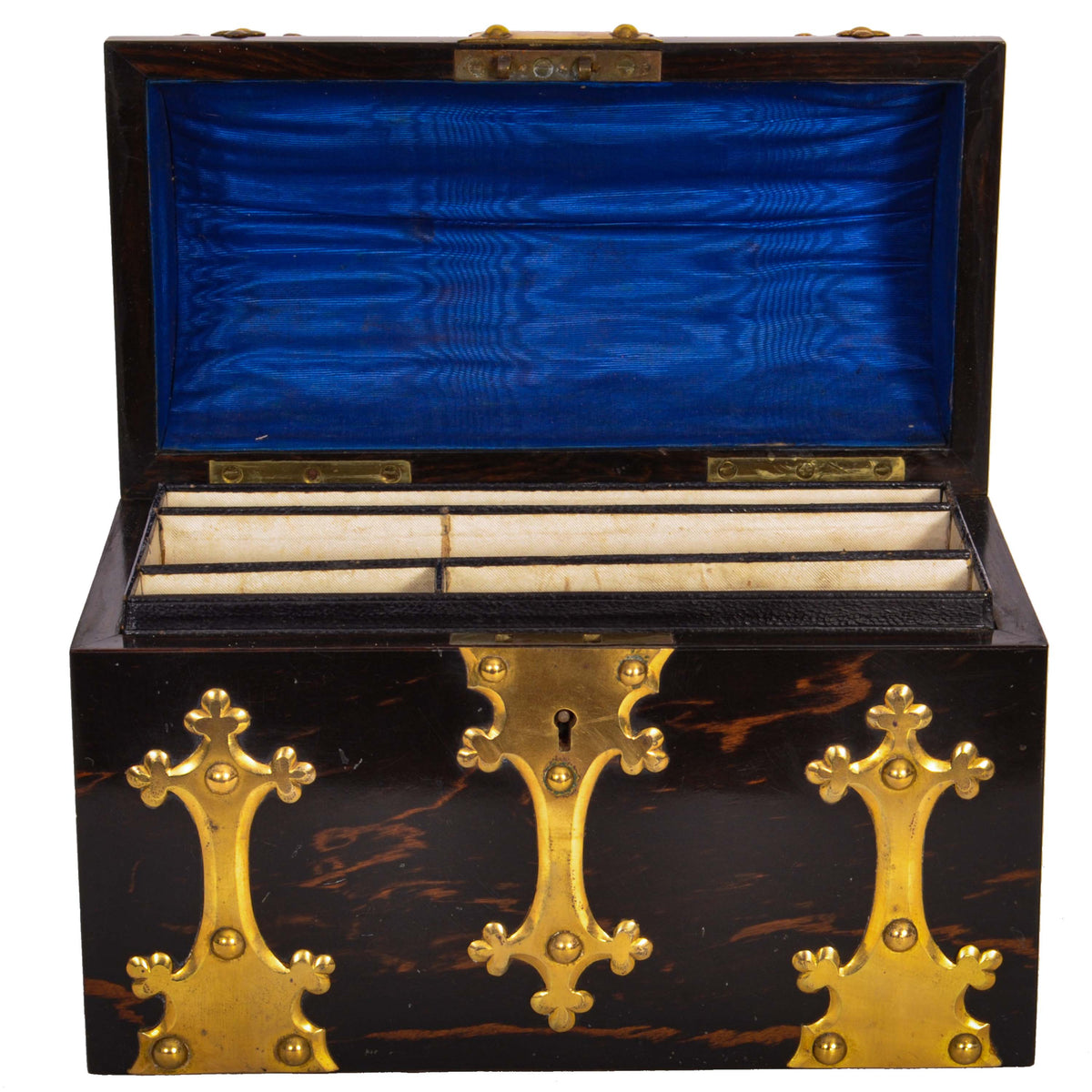 Antique Gothic Revival Coromandel Stationery Writing Box Toulmin & Gale London 1865