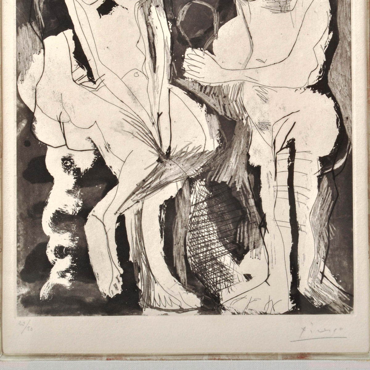 Pablo Picasso Aquatint Femmes nues au Miroir Sable Mouvant Signed Numbered 1965
