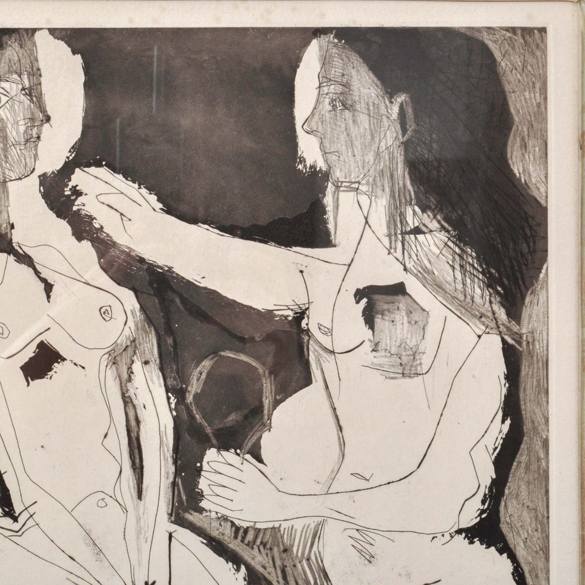 Pablo Picasso Aquatint Femmes nues au Miroir Sable Mouvant Signed Numbered 1965