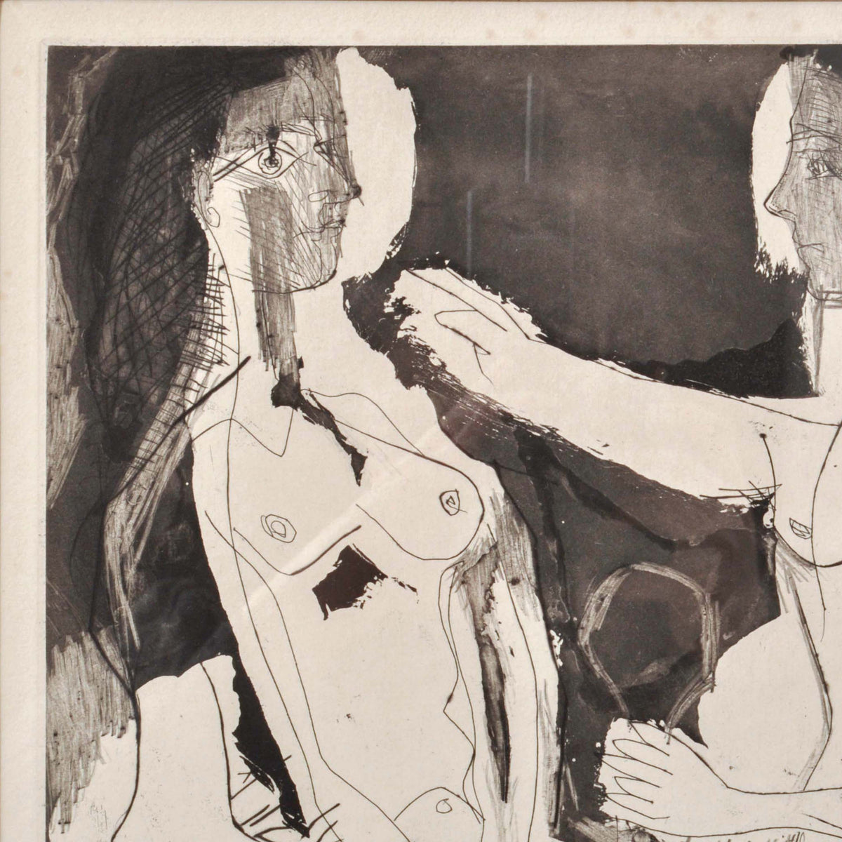 Pablo Picasso Aquatint Femmes nues au Miroir Sable Mouvant Signed Numbered 1965