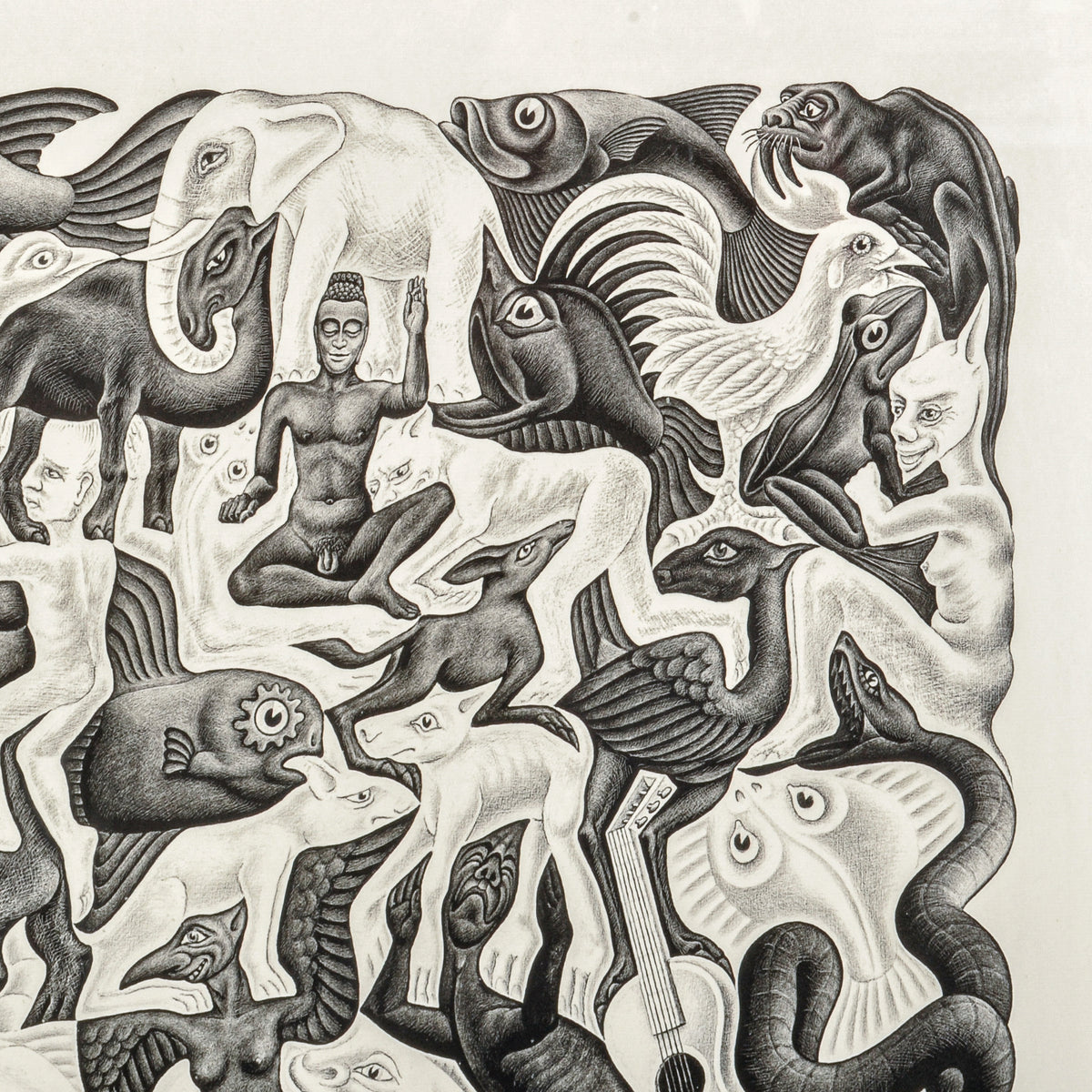 M. C. Escher Plane Filling Mosaic II Lithograph Wove Paper Signed numbered 1957