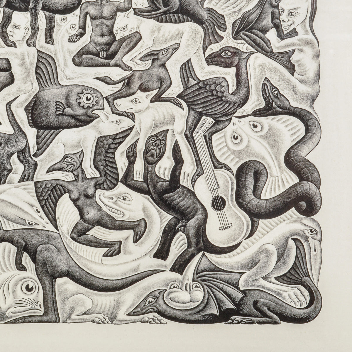 M. C. Escher Plane Filling Mosaic II Lithograph Wove Paper Signed numbered 1957