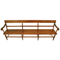 Antique Federal New England Windsor Spindle Back Cherry Bench Settee 1820