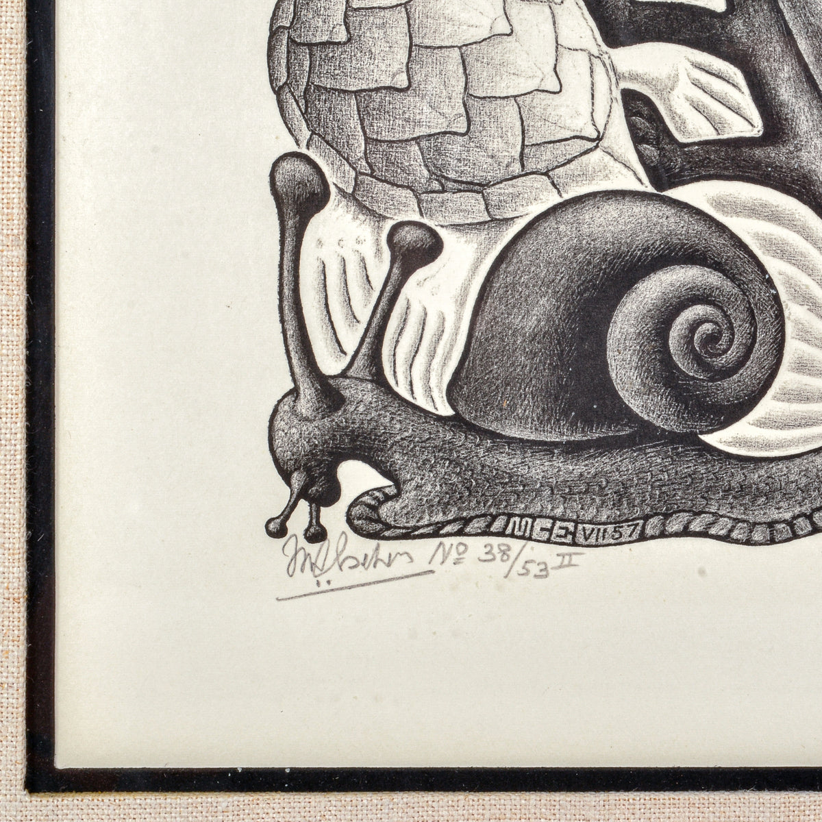 M. C. Escher Plane Filling Mosaic II Lithograph Wove Paper Signed numbered 1957