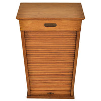 Antique American Oak Poole Bros Railway Ticket Roll Top / Tambour Cabinet, Chicago, ca 1920