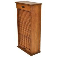 Antique American Oak Poole Bros Railway Ticket Roll Top / Tambour Cabinet, Chicago, ca 1920