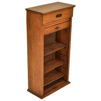Antique American Oak Poole Bros Railway Ticket Roll Top / Tambour Cabinet, Chicago, ca 1920