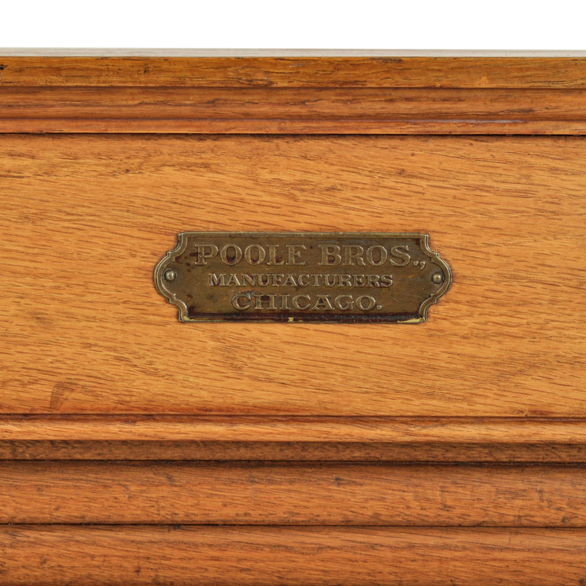 Antique American Oak Poole Bros Railway Ticket Roll Top / Tambour Cabinet, Chicago, ca 1920