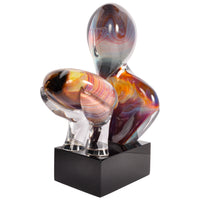 Italian Modernist Handblown Murano Glass Sculpture "The Kiss", Loredano Dino Rosin 1979 Signed