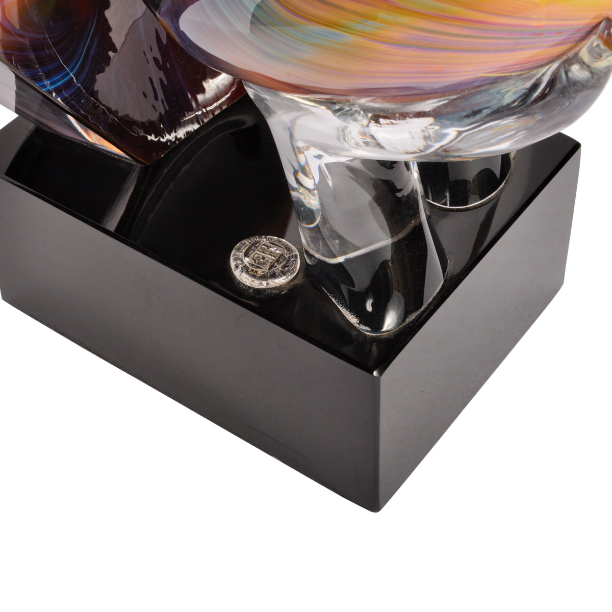 Italian Modernist Handblown Murano Glass Sculpture "The Kiss", Loredano Dino Rosin 1979 Signed