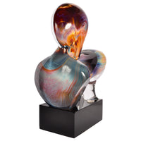 Italian Modernist Handblown Murano Glass Sculpture "The Kiss", Loredano Dino Rosin 1979 Signed