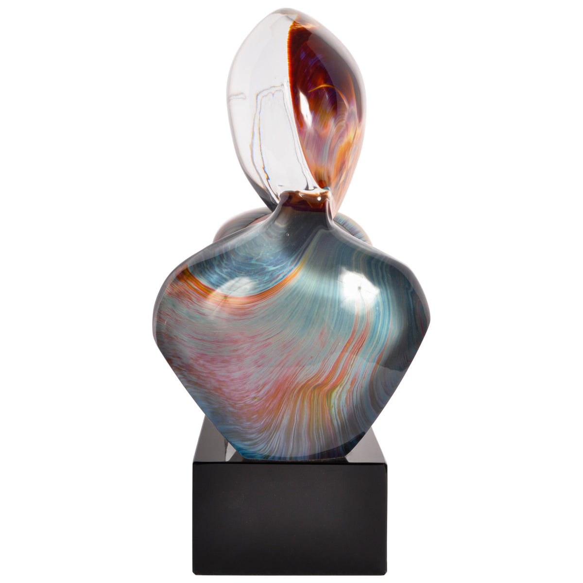 Italian Modernist Handblown Murano Glass Sculpture "The Kiss", Loredano Dino Rosin 1979 Signed